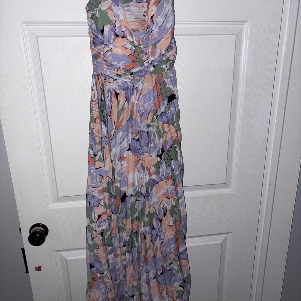 Astr Floral Maxi Dress in Purple, Pink, and Green